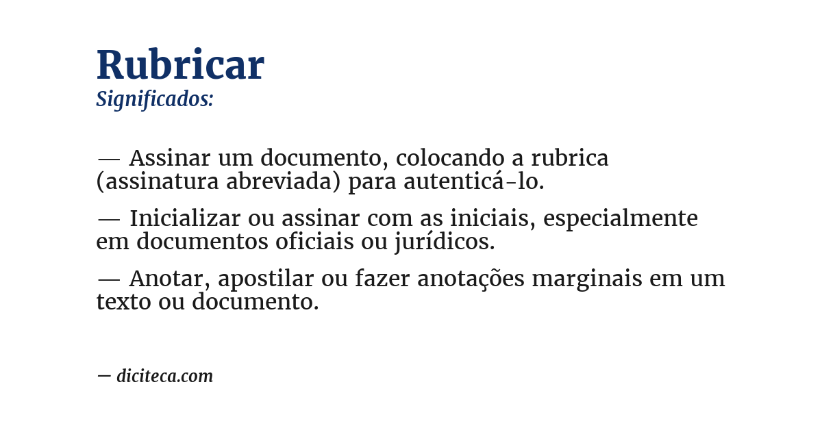Significado de rubricar