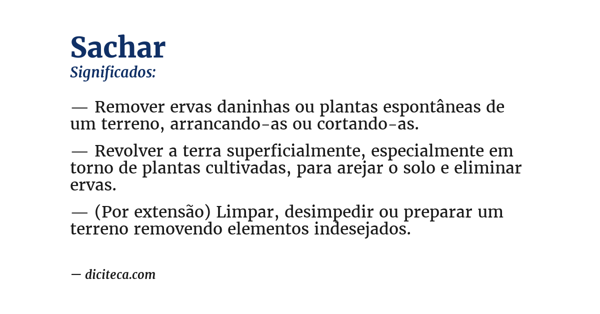 Significado de sachar