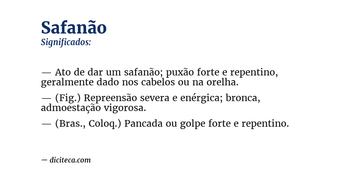 Significado de safanão