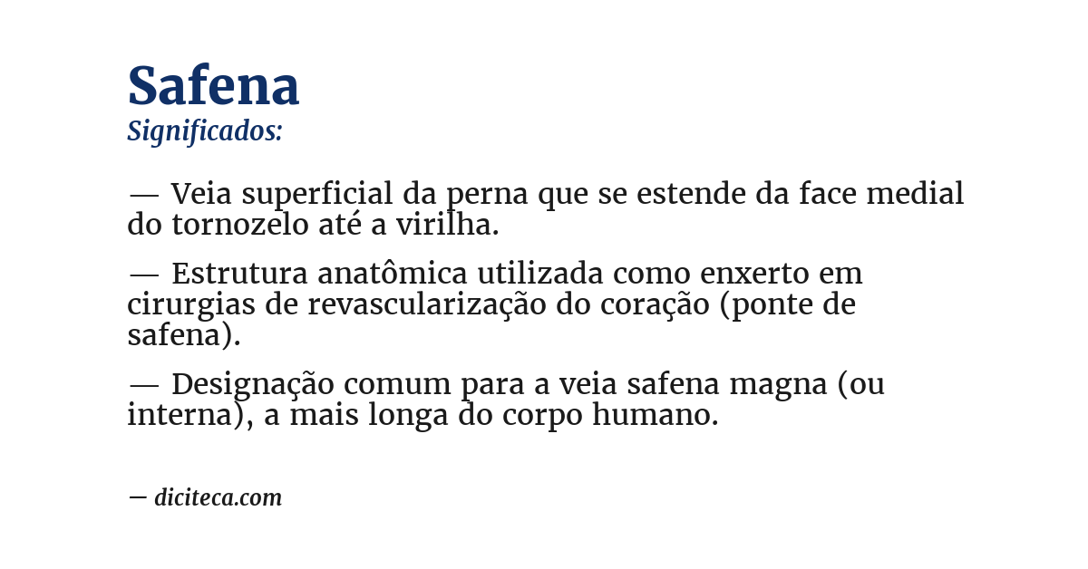 Significado de safena