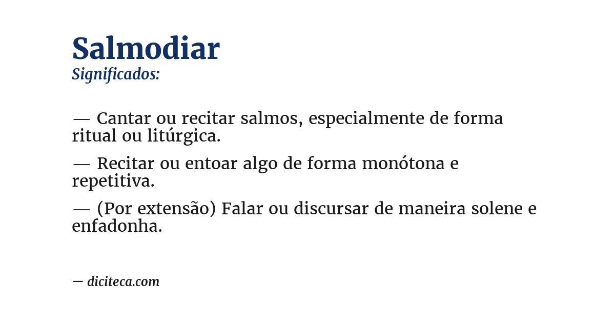 Significado de salmodiar