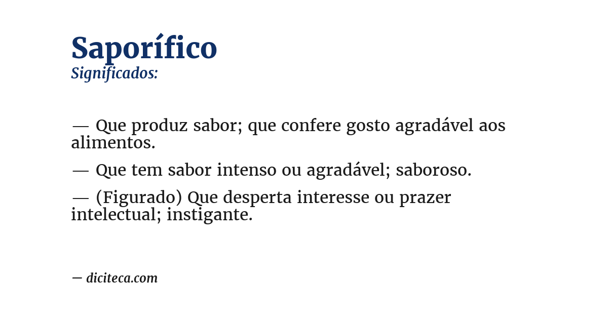 Significado de saporífico