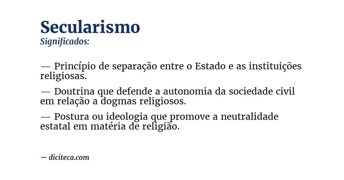 Significado de secularismo