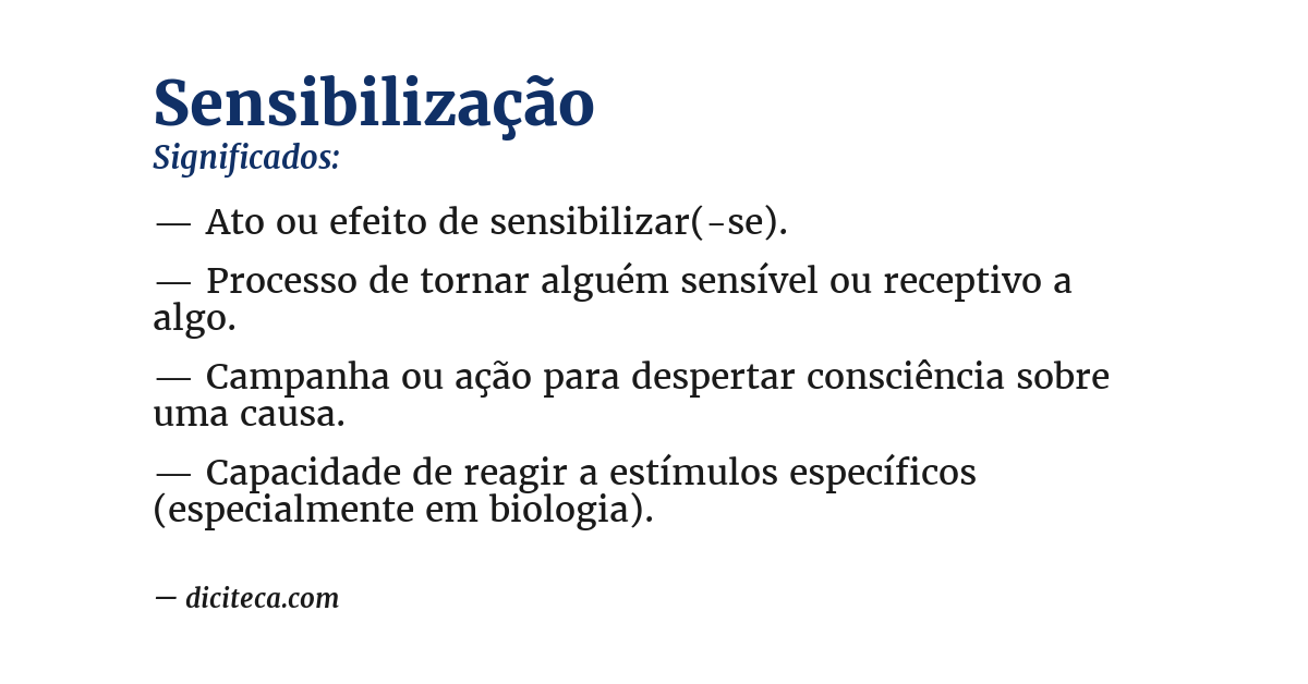 Significado de sensibilização