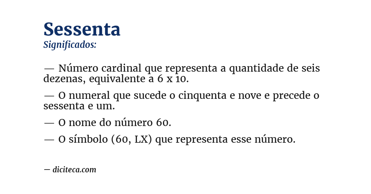 Significado de sessenta