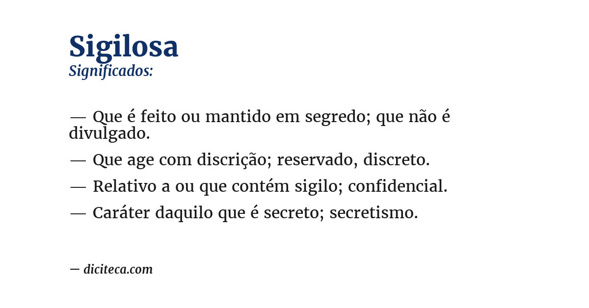 Significado de sigilosa