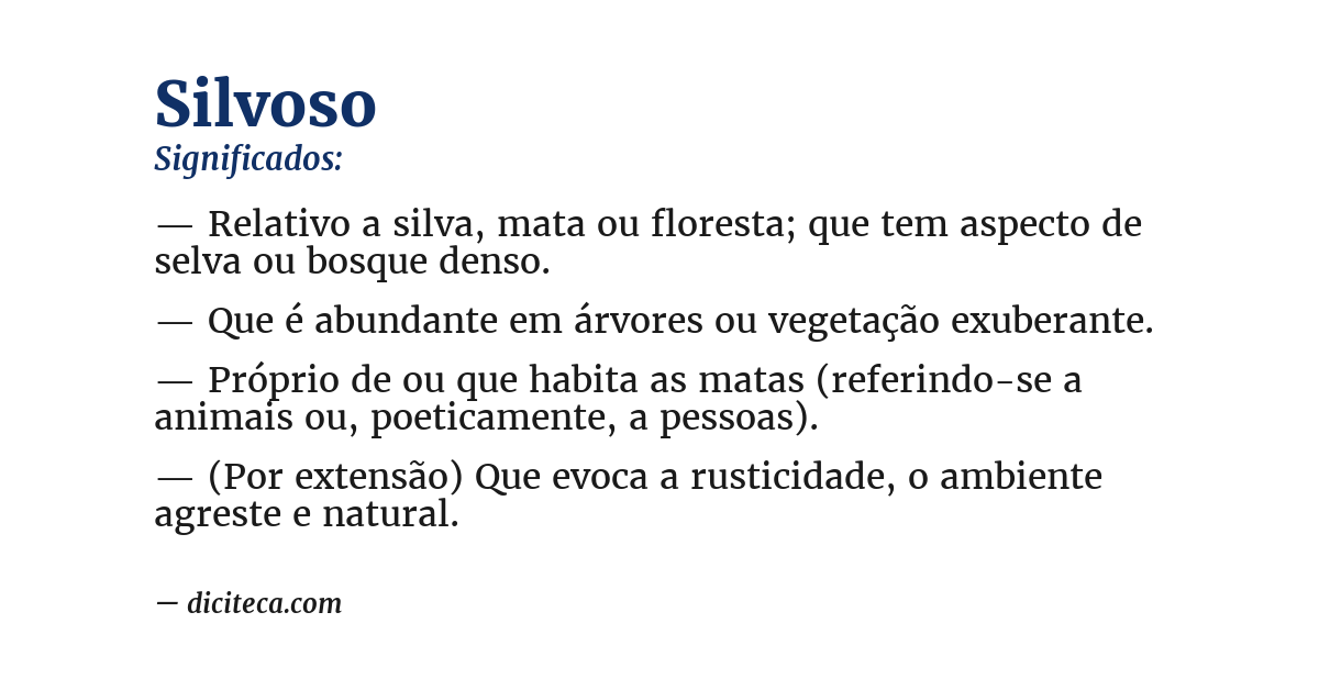 Significado de silvoso