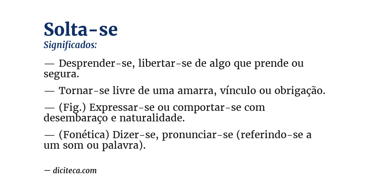 Significado de solta-se