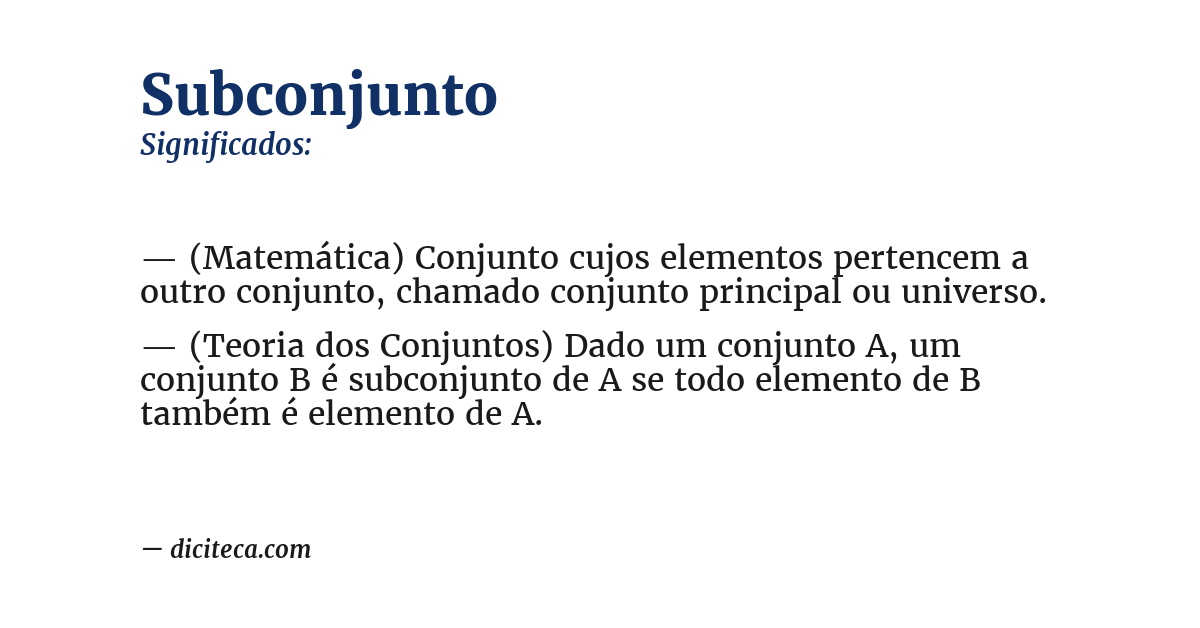 Significado de subconjunto