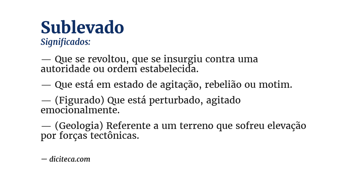 Significado de sublevado