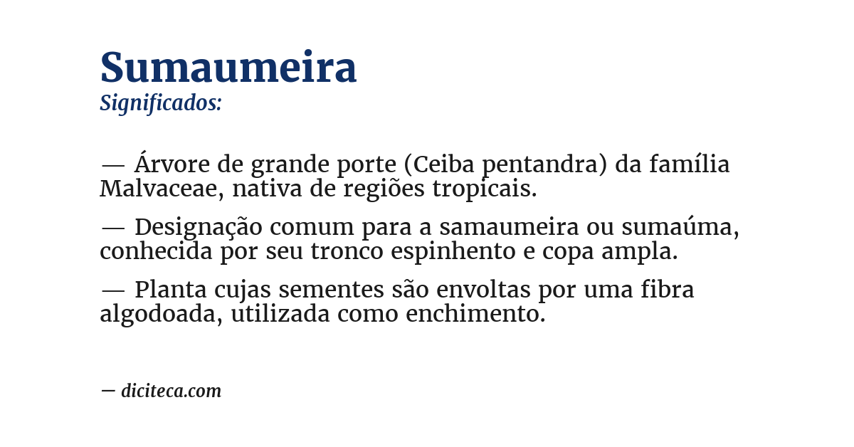 Significado de sumaumeira