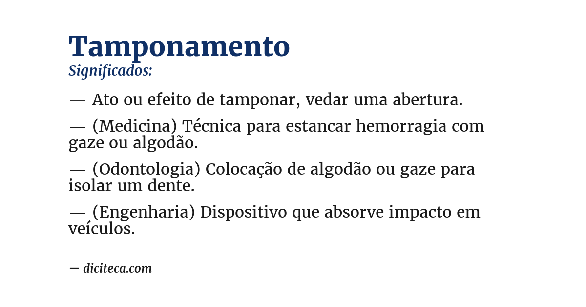 Significado de tamponamento