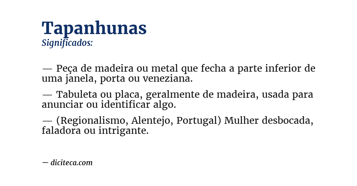 Significado de tapanhunas