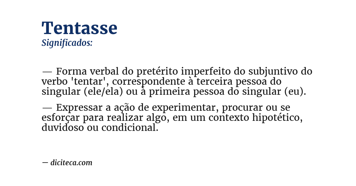 Significado de tentasse