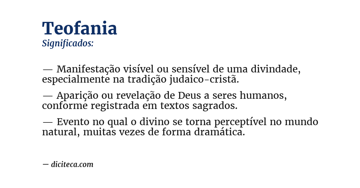 Significado de teofania