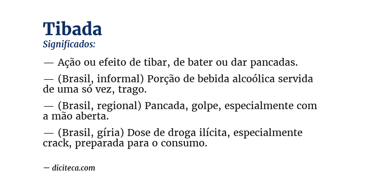 Significado de tibada