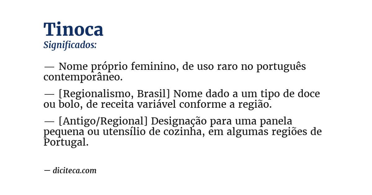 Significado de tinoca