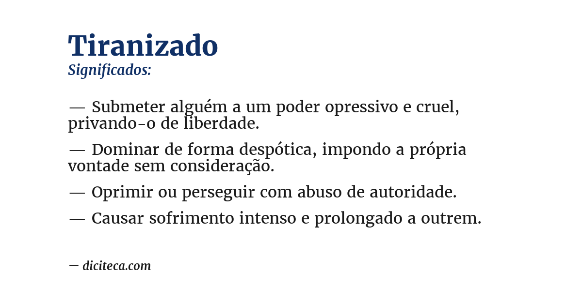 Significado de tiranizado