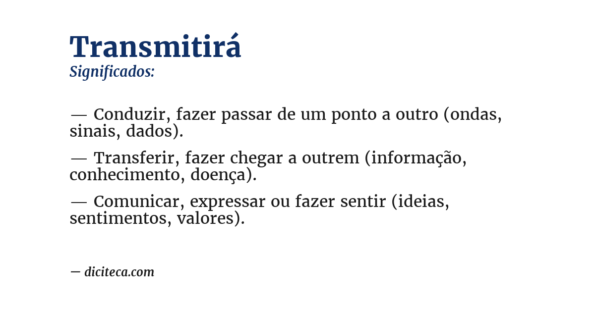 Significado de transmitirá