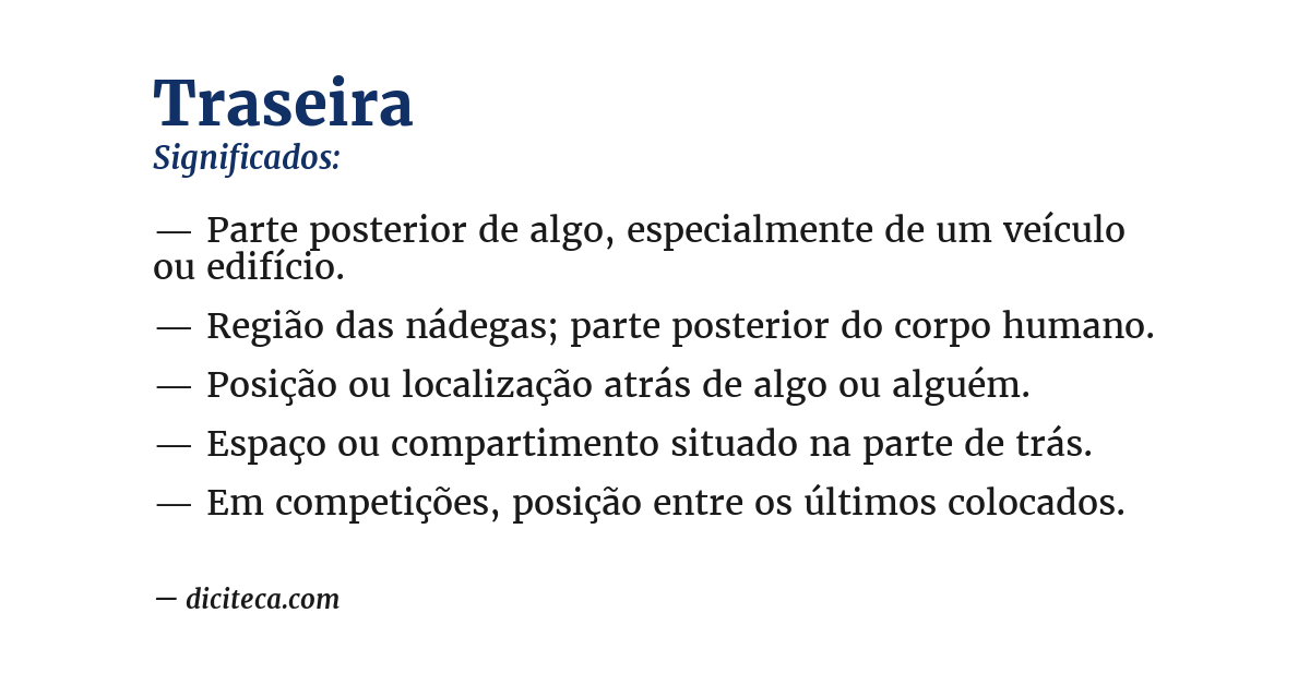 Significado de traseira