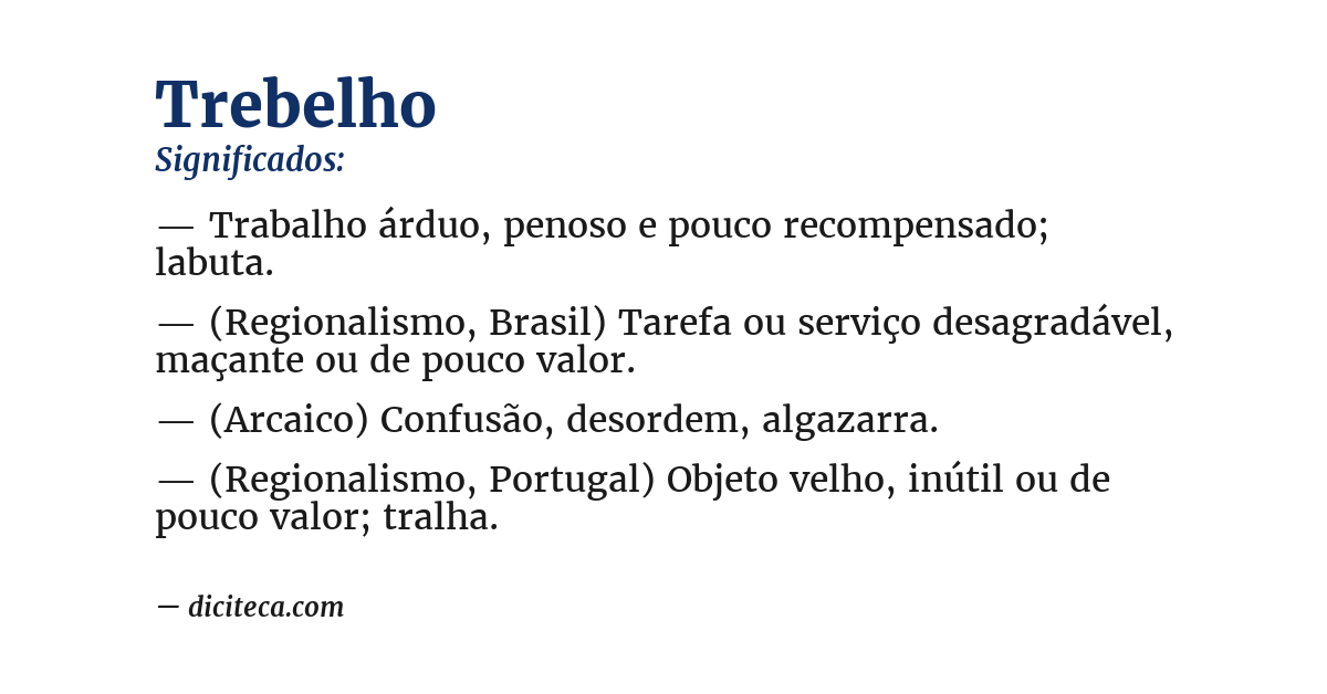 Significado de trebelho