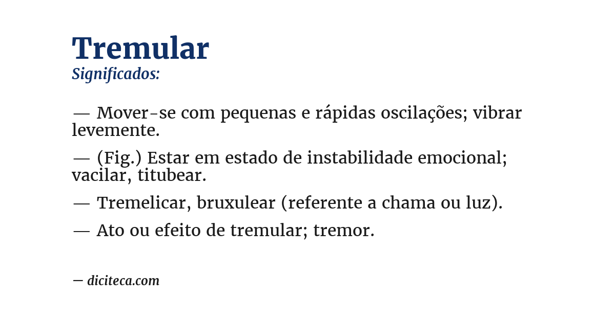 Significado de tremular