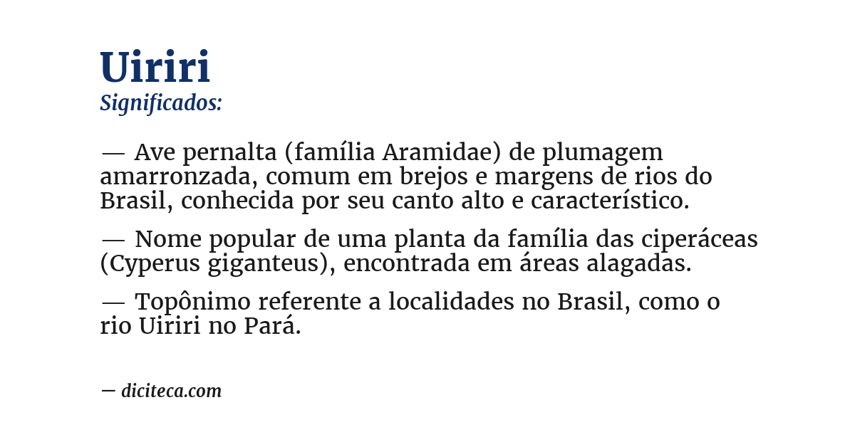 Significado de uiriri