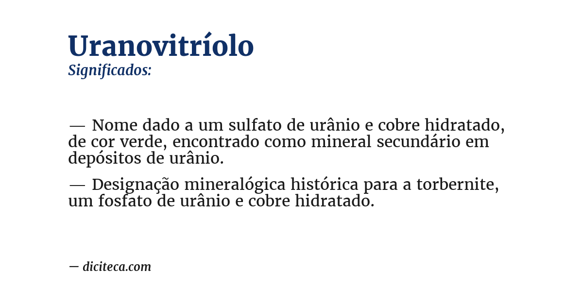 Significado de uranovitríolo