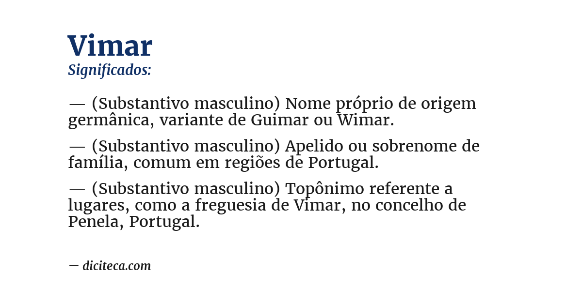 Significado de vimar