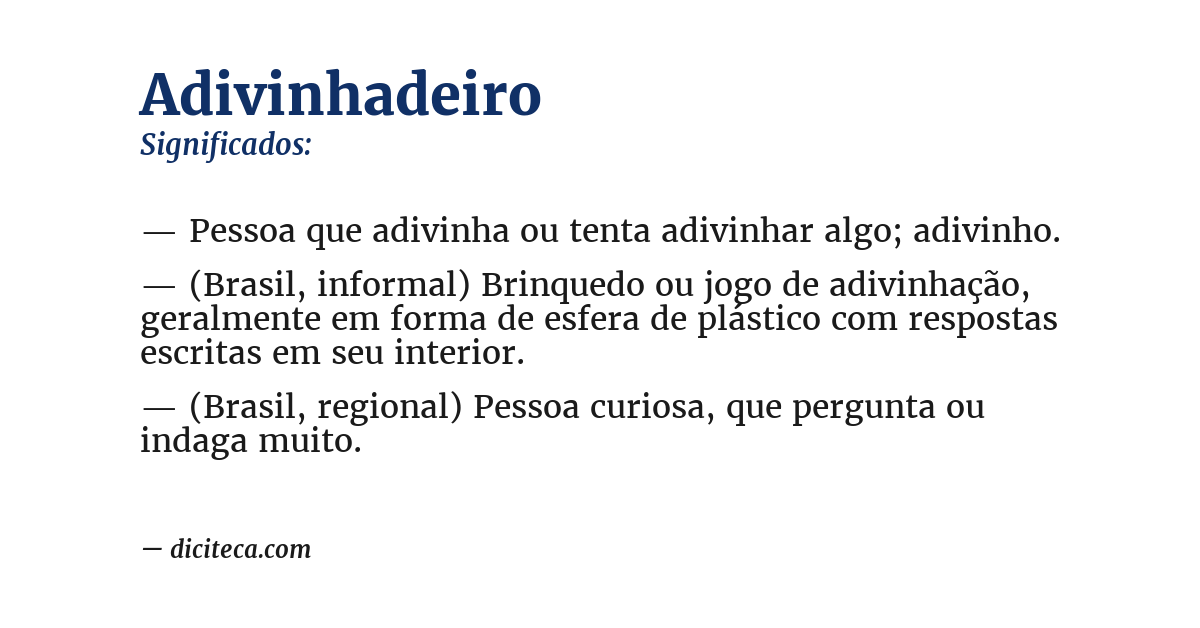 Significado de adivinhadeiro