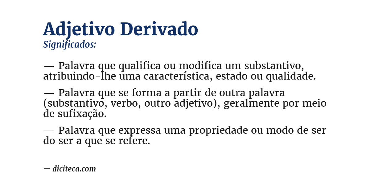 Significado de adjetivo derivado