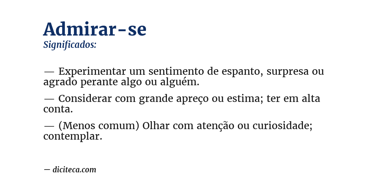 Significado de admirar-se