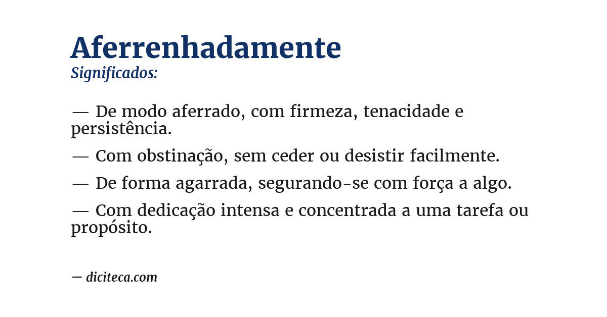 Significado de aferrenhadamente