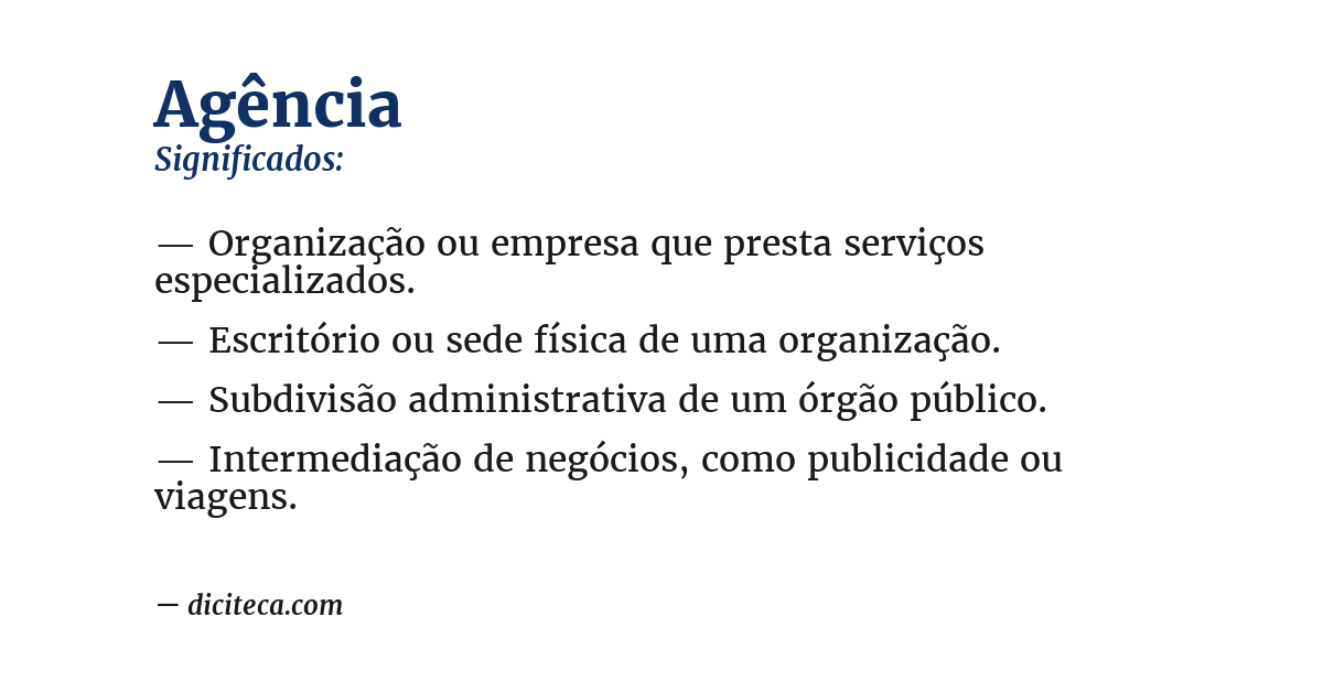 Significado de agência