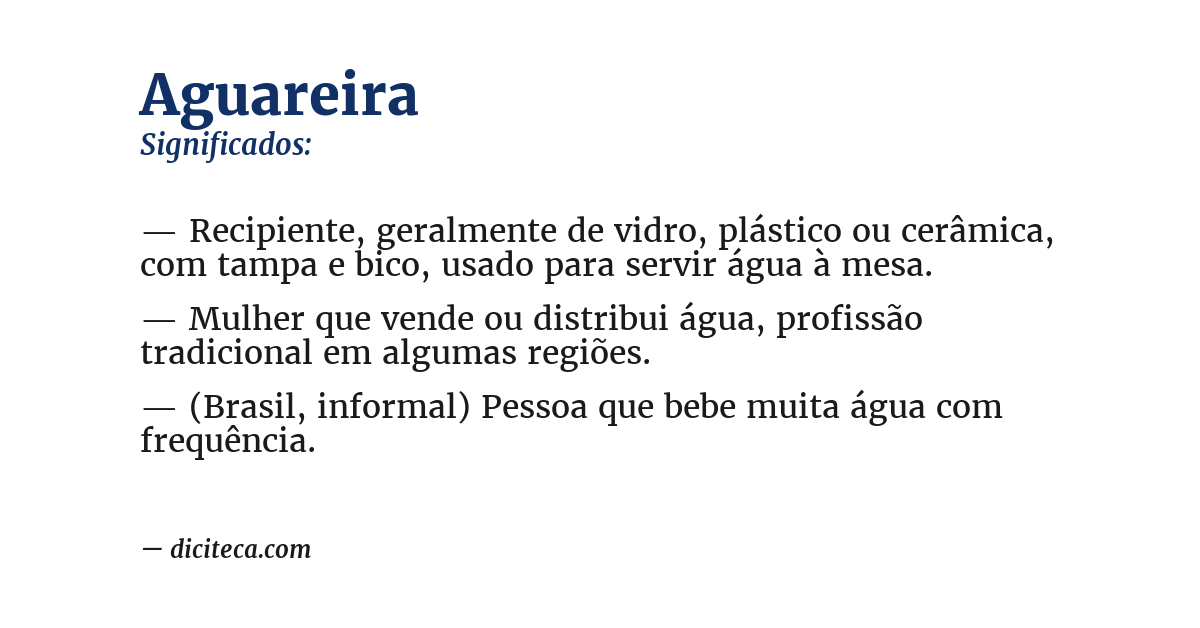 Significado de aguareira