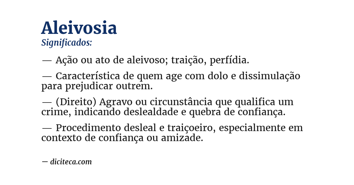 Significado de aleivosia