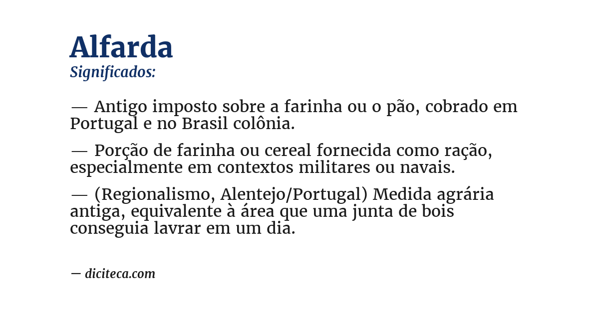 Significado de alfarda