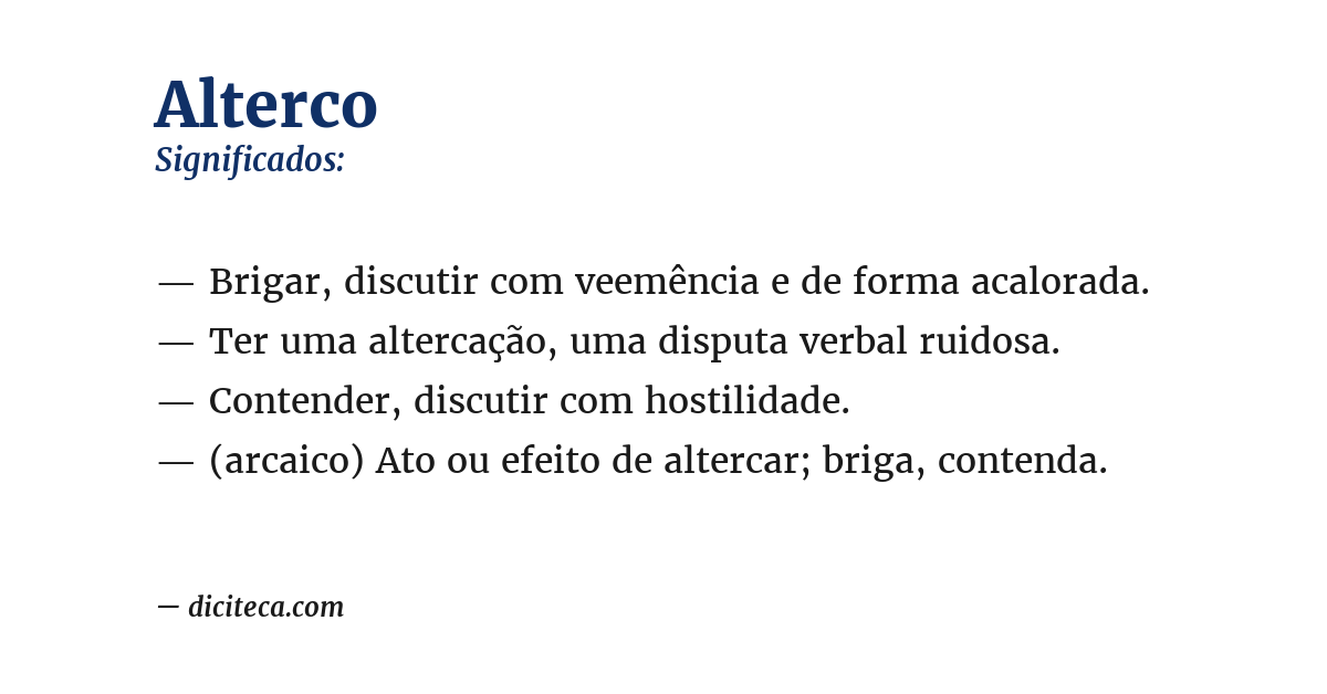 Significado de alterco