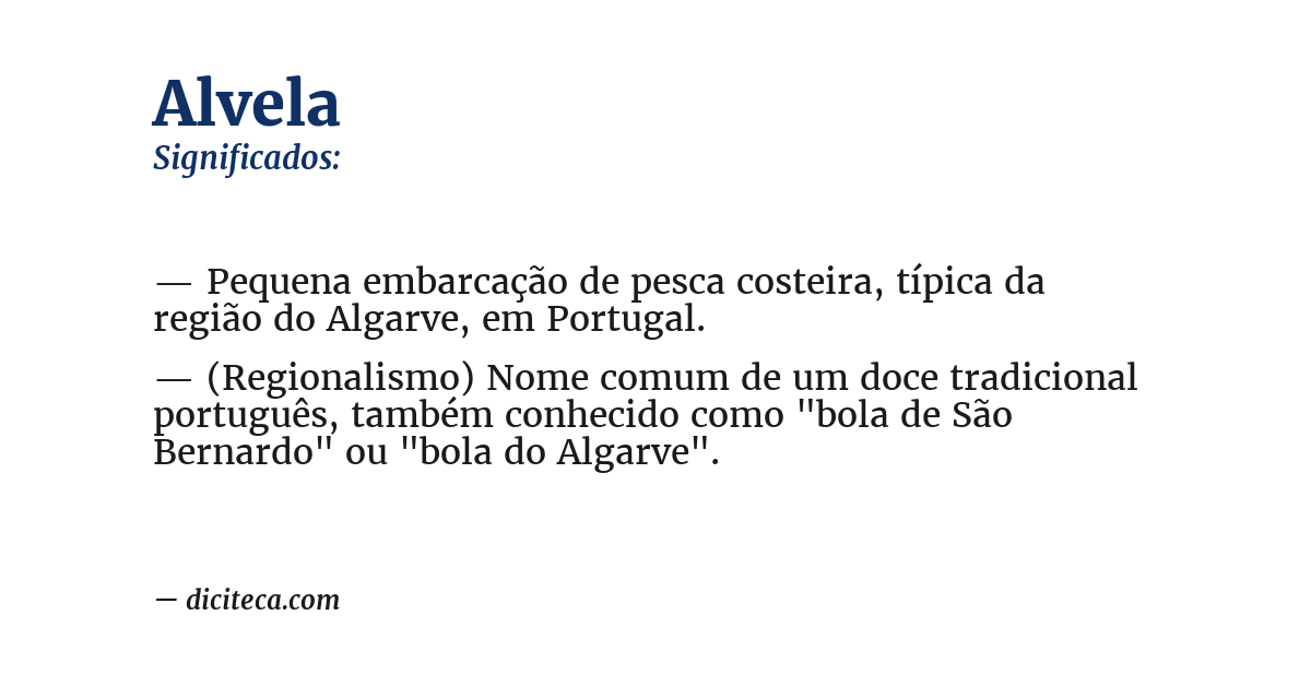 Significado de alvela