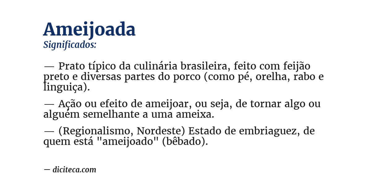 Significado de ameijoada