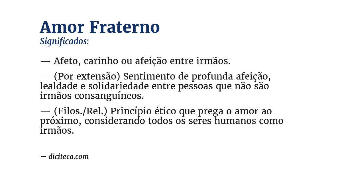 Significado de amor fraterno