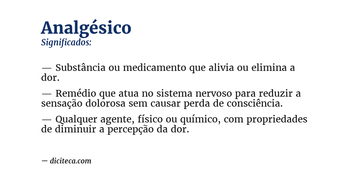 Significado de analgésico