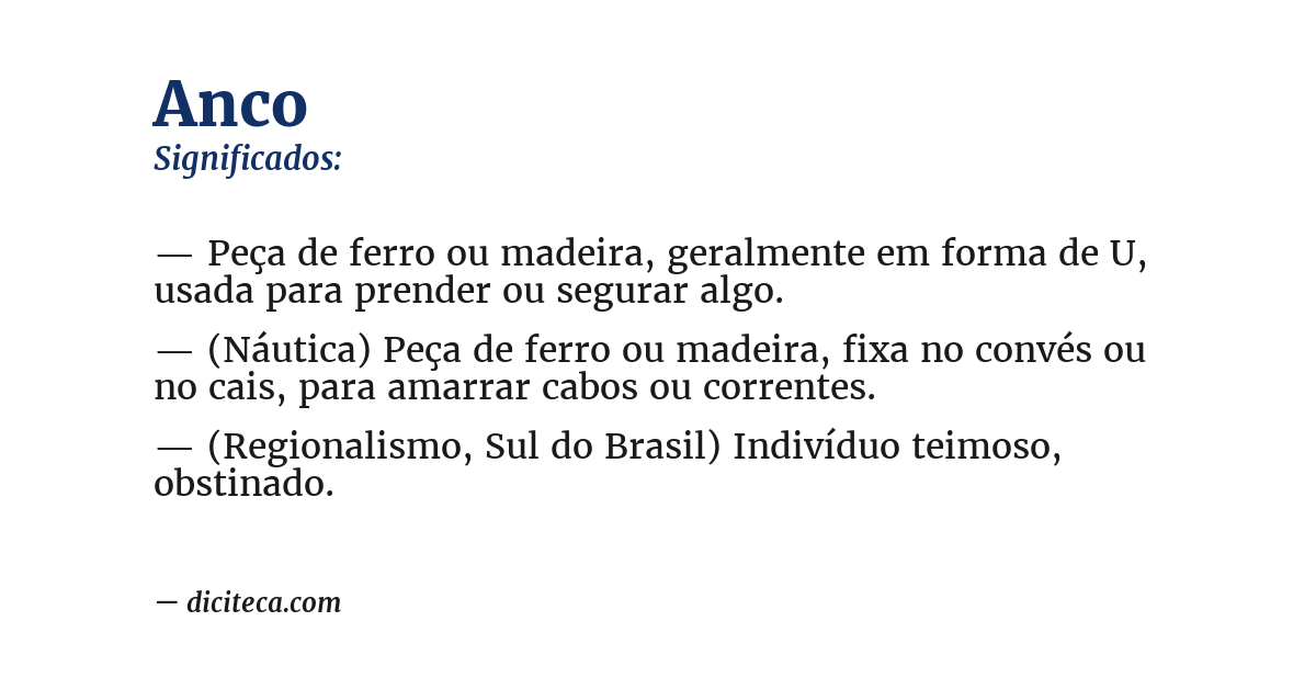 Significado de anco