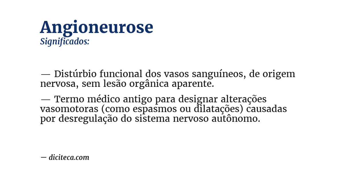 Significado de angioneurose