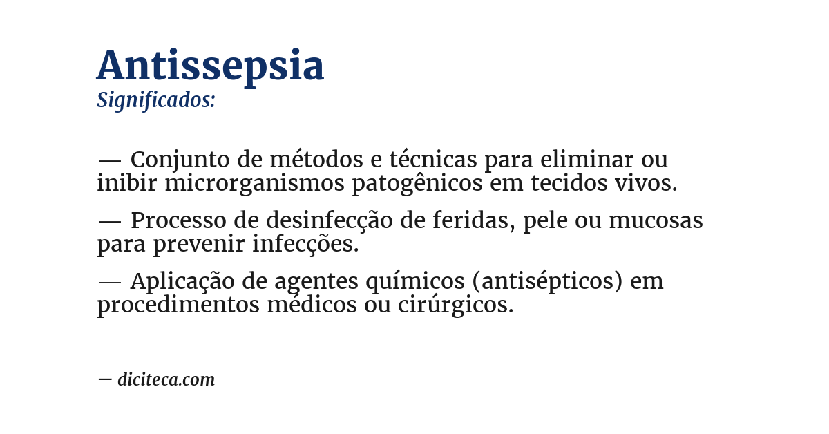 Significado de antissepsia