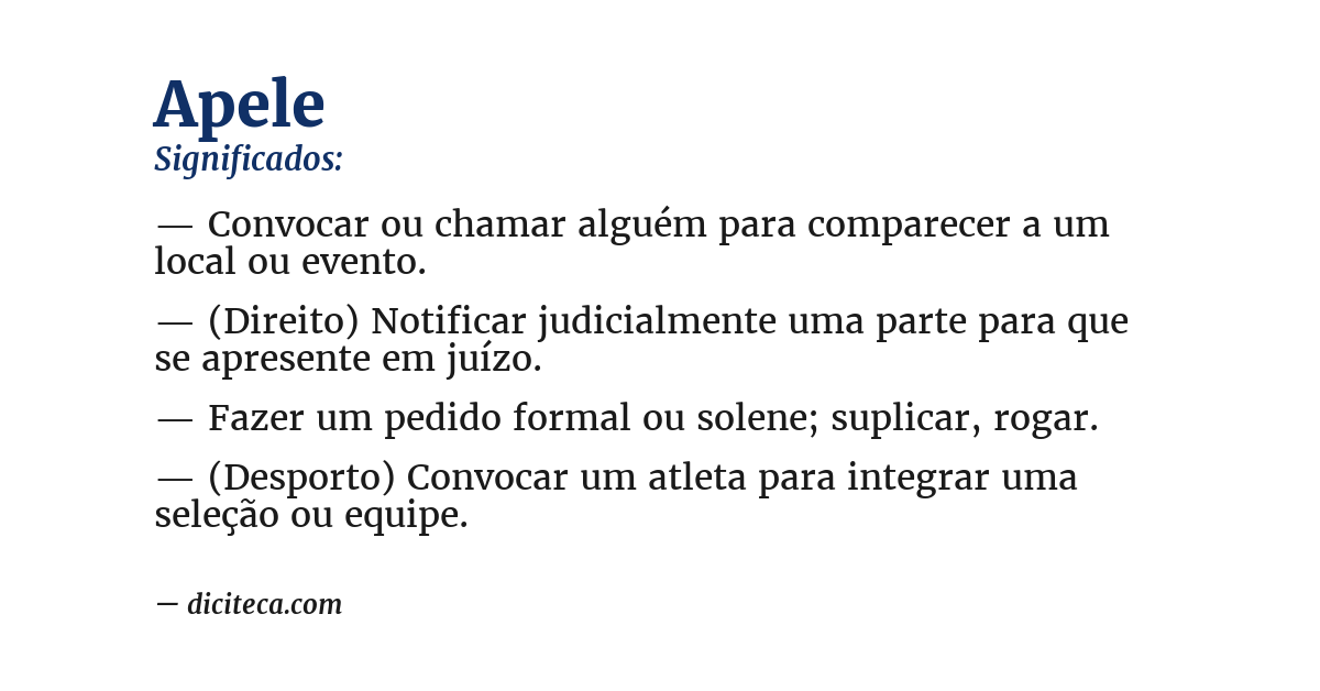 Significado de apele