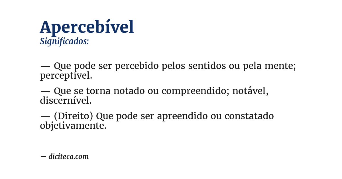 Significado de apercebível