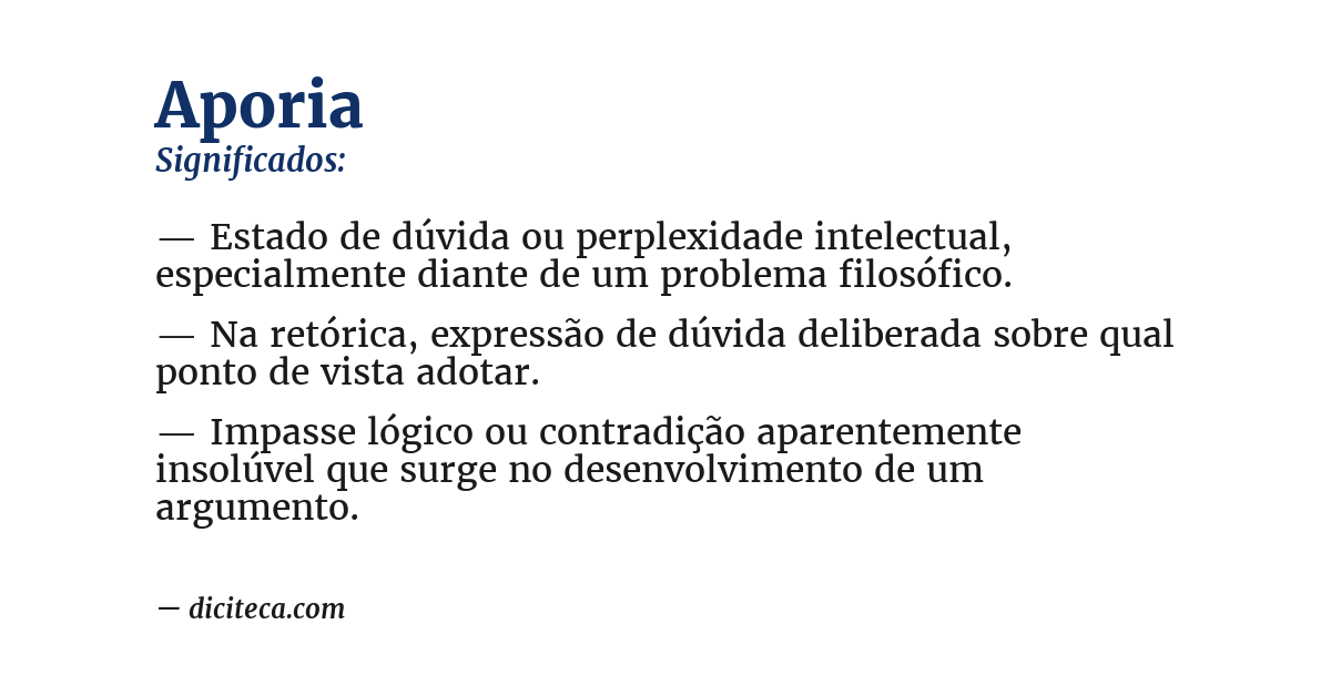 Significado de aporia