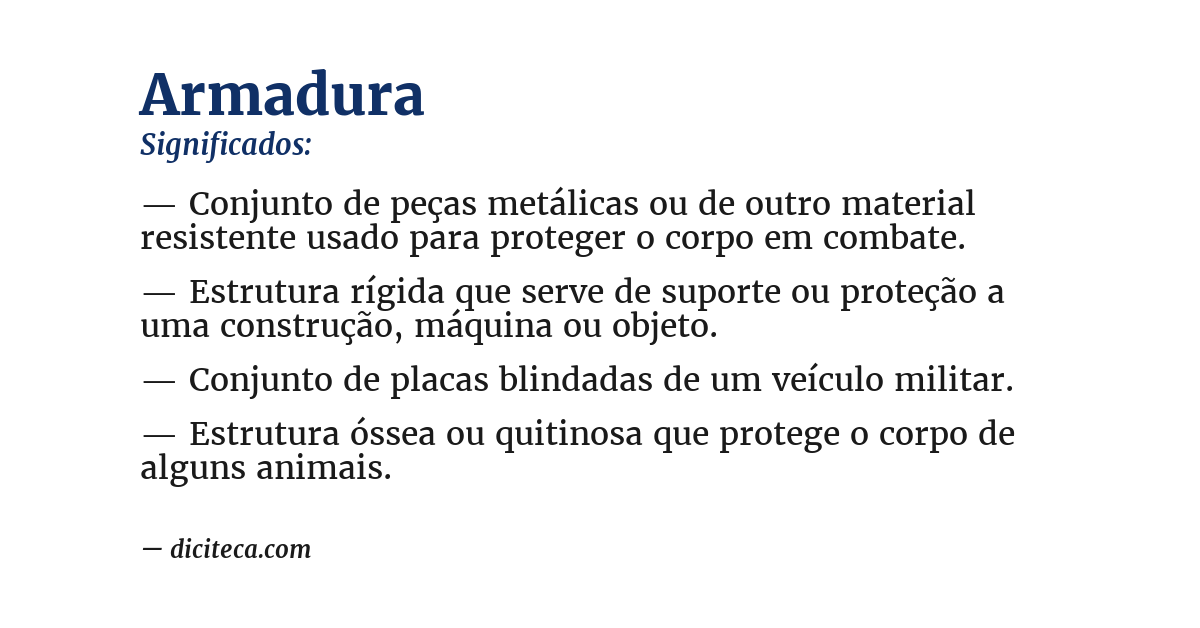 Significado de armadura