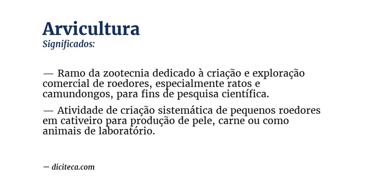 Significado de arvicultura